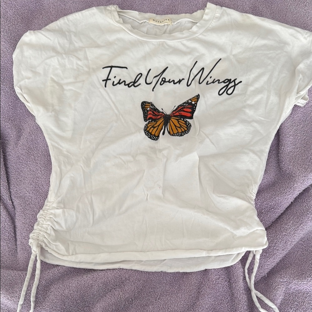 Butterfly White Crop Top